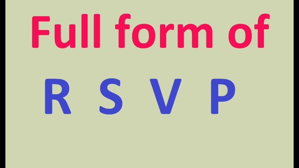 RSVP Full Form