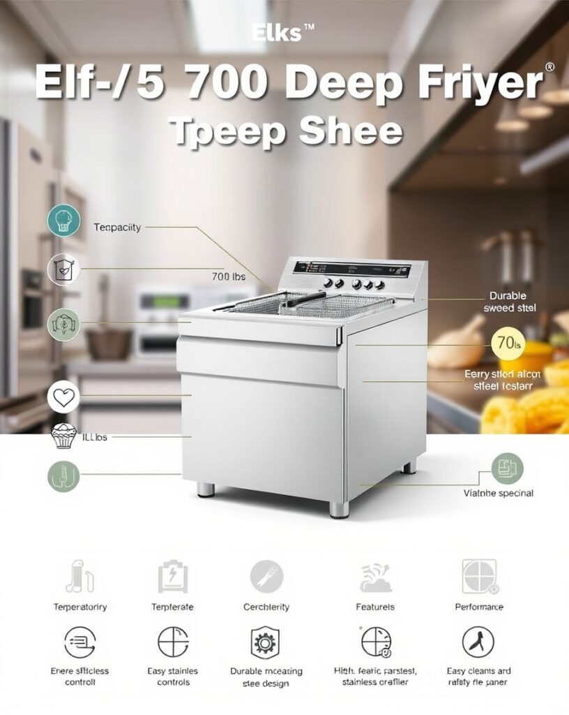 Elks/Ecf-5 Nh 70 Lbs Deep Fryer Specs Sheet