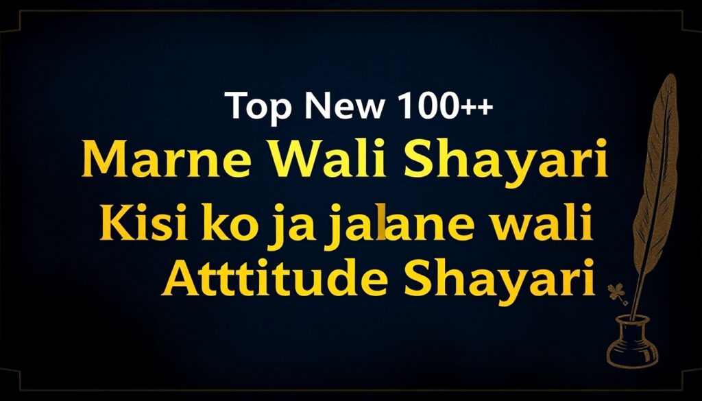 Top New 100+ Marne Wali Shayari | Kisi ko jalane wali Attitude Shayari