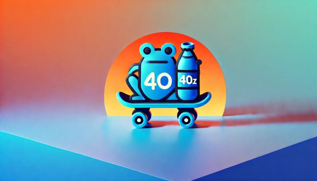 Skateboard Frog with a 40oz